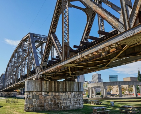 an industrial bridge in shreveport